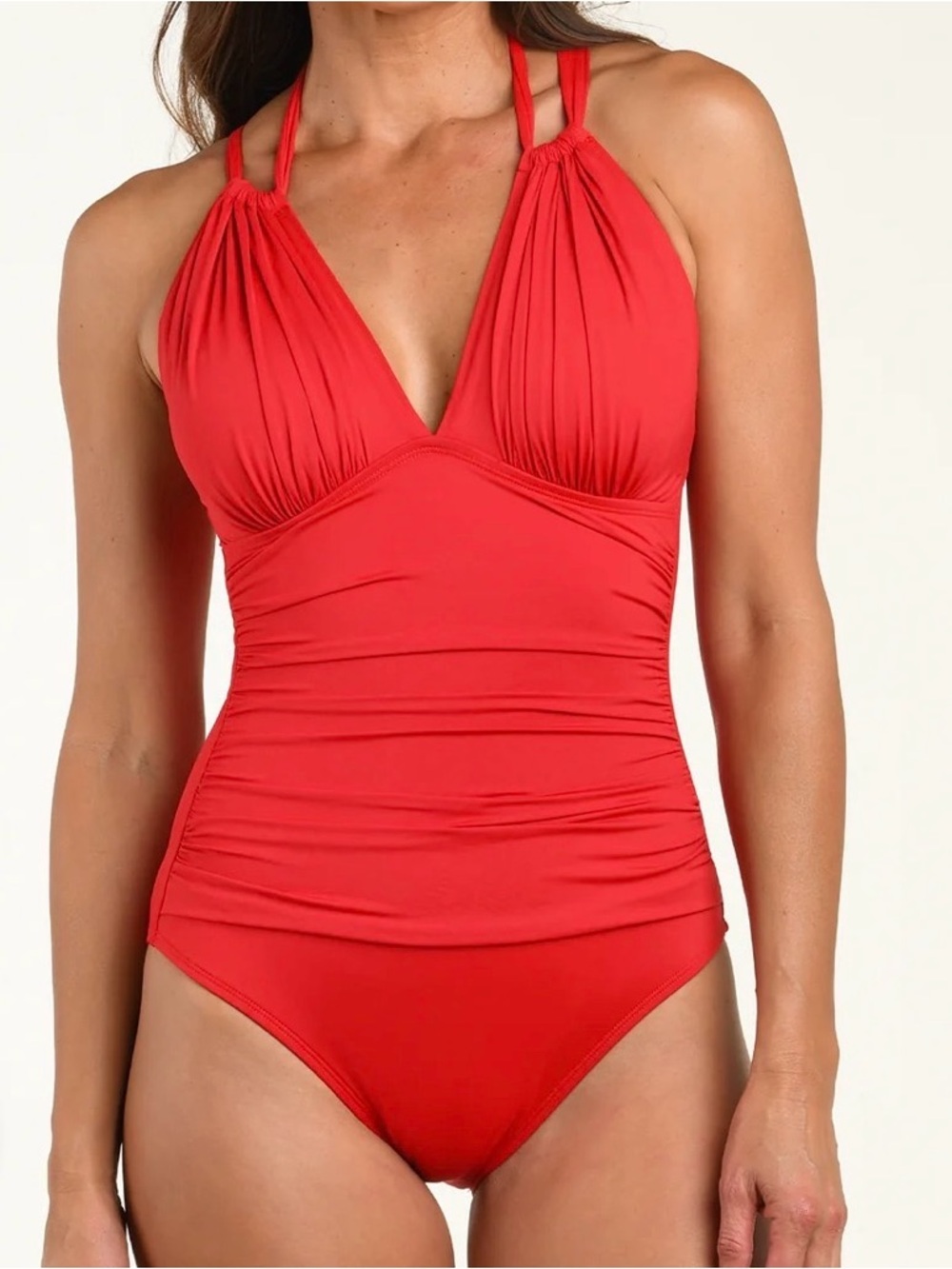 Kenneth Cole Red Halter One-Piece Swimsuit - Picture 6 of 7